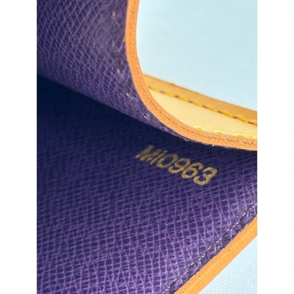 Louis Vuitton Malesherbes Epi Leather Yellow Purple Vintage 90s Handbag MI0963